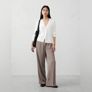 Banana Republic Factory Women's 4 Wide Leg High Rise Mocha Latte Sheen Trouser